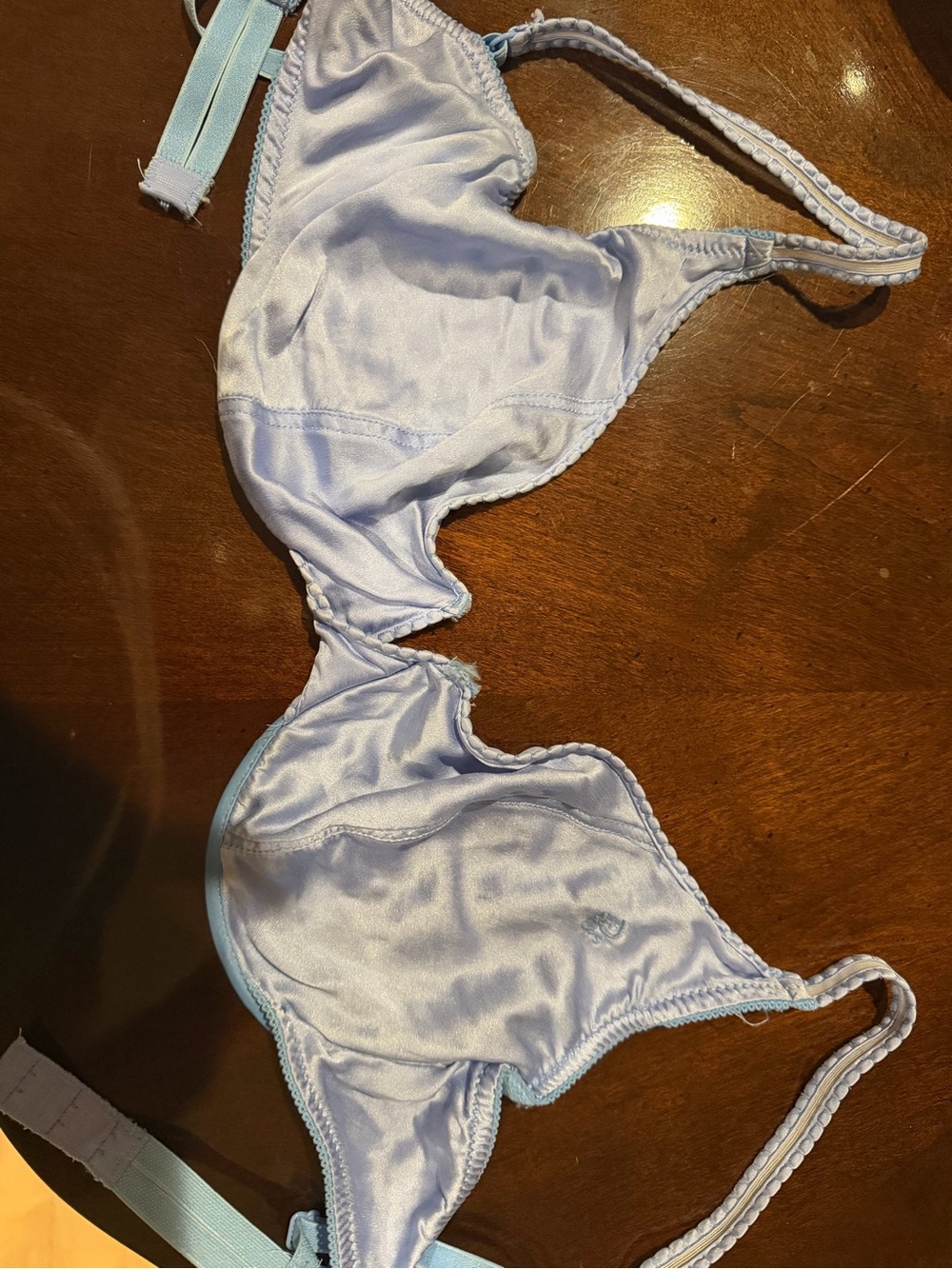 Dior Light Blue Satin Underwire Bra